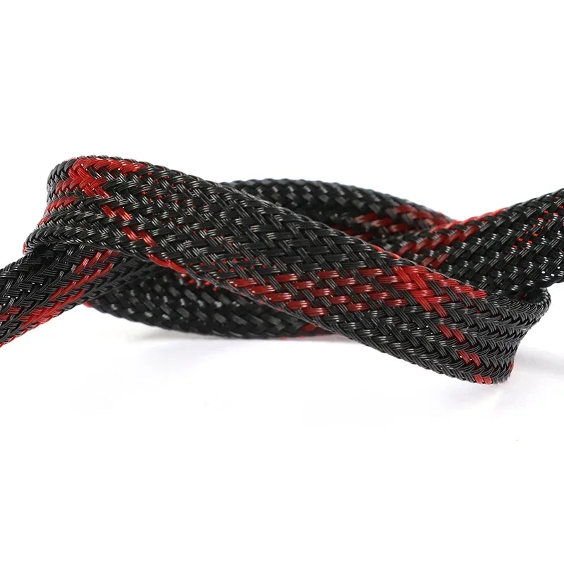 1 ~ 50 m Siyah-Kırmızı Çapraz  - Cable Sleeve Braided incelemesi ve fiyatı