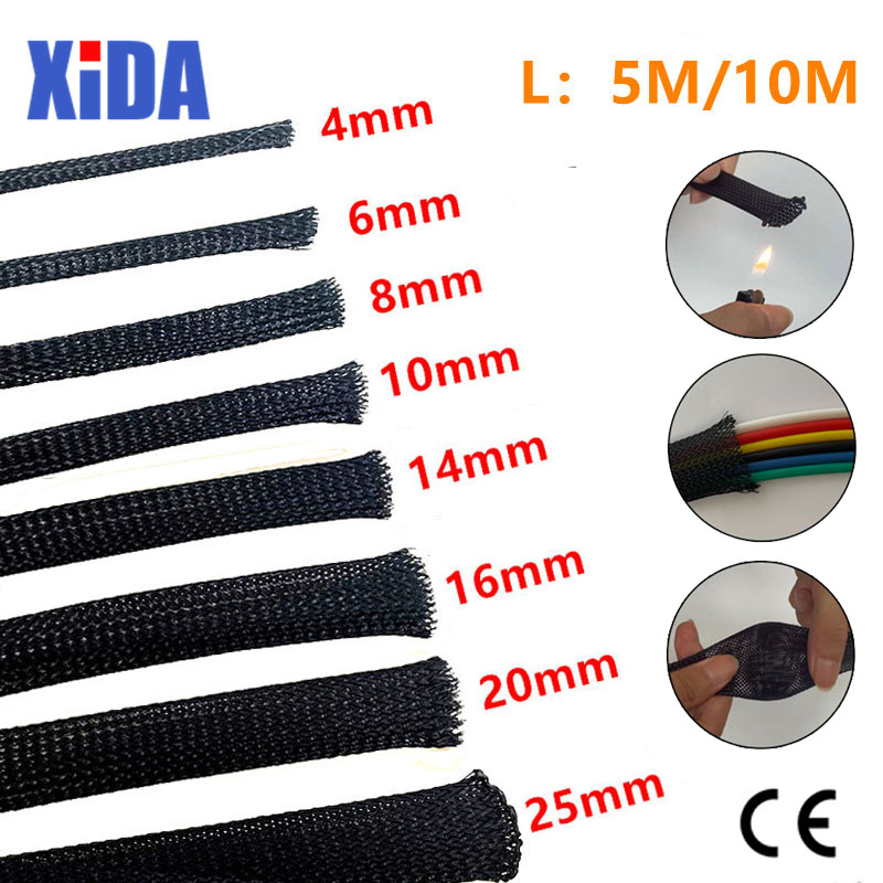 5/10M siyah PET tel yalıtımlı  - Cable Sleeve Braided incelemesi ve fiyatı