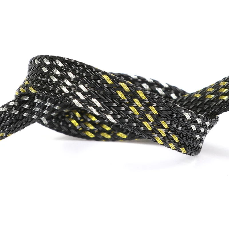 1 ~ 50 m Siyah Altın Gümüş PET - Cable Sleeve Braided incelemesi ve fiyatı