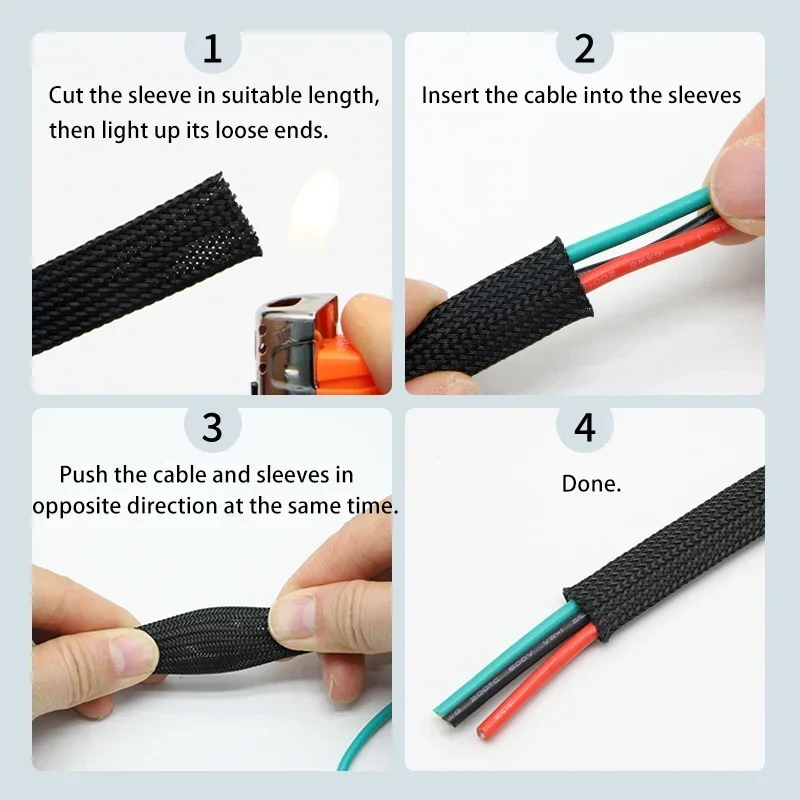 1 ~ 50 m Siyah Altın Gümüş PET - Cable Sleeve Braided incelemesi ve fiyatı